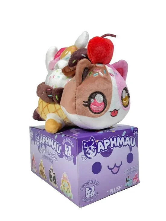 Aphmau MeeMeows 6" NEAPOLITAN Ice Cream Cat Plush - Picture 2 of 16
